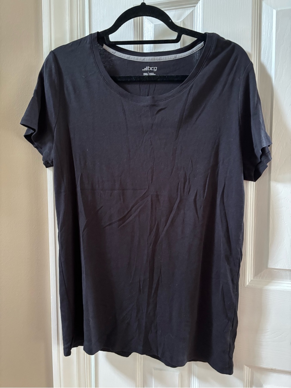 BCG Black V-Neck Short Sleeve Athletic Tee Sz XXL